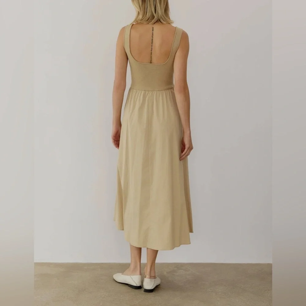 All:Row Lucinda Maxi Dress in Khaki . All Row - Picture 6 of 7